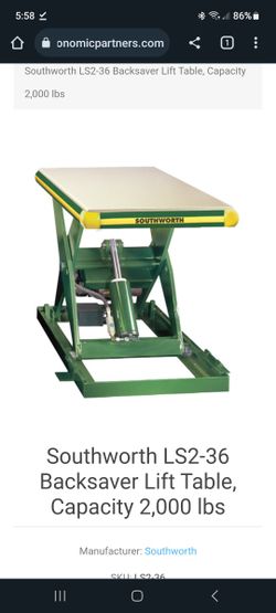 2 1000lb Hydraulic Lift Tables