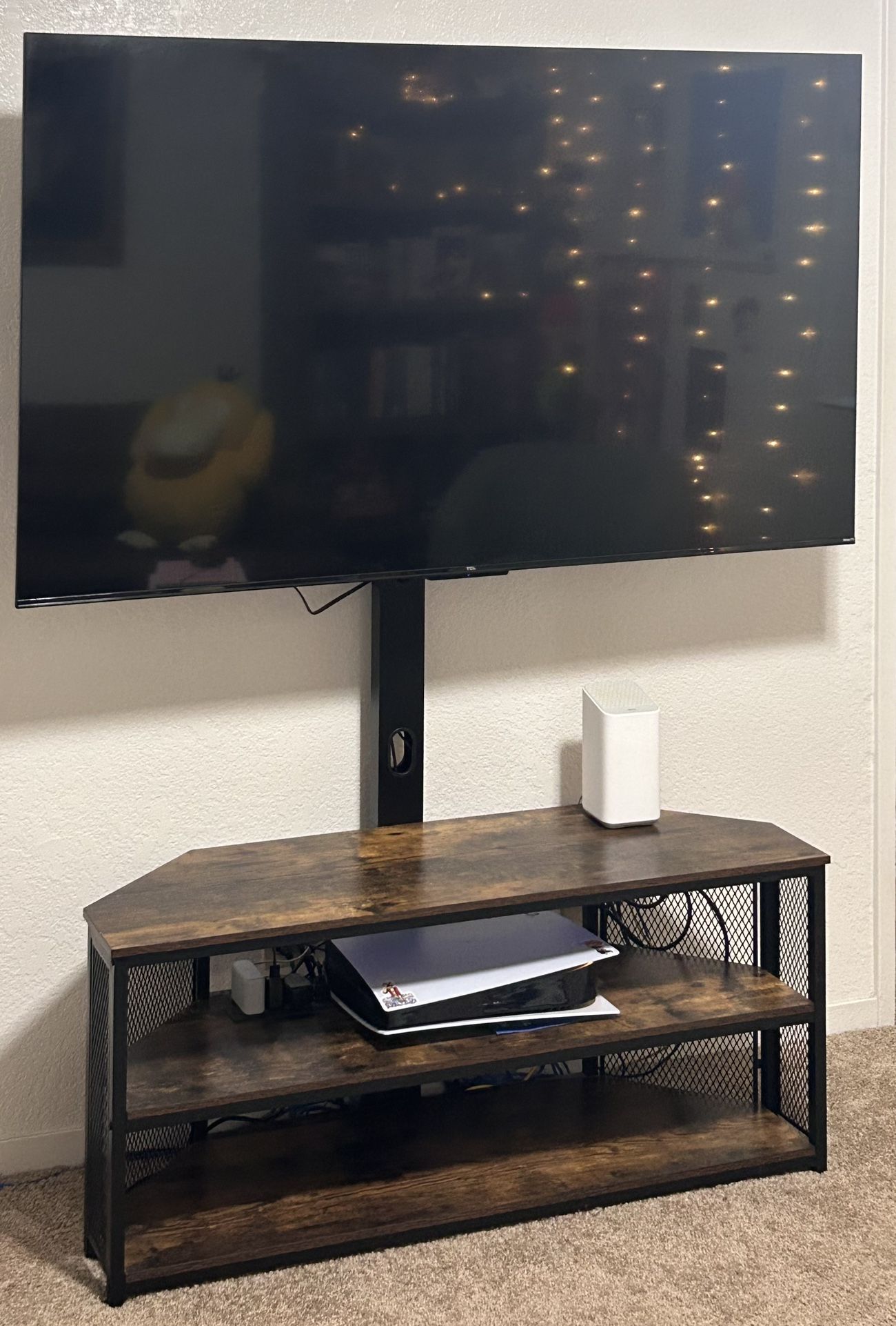 TV Stand With Mount & Power Outlet