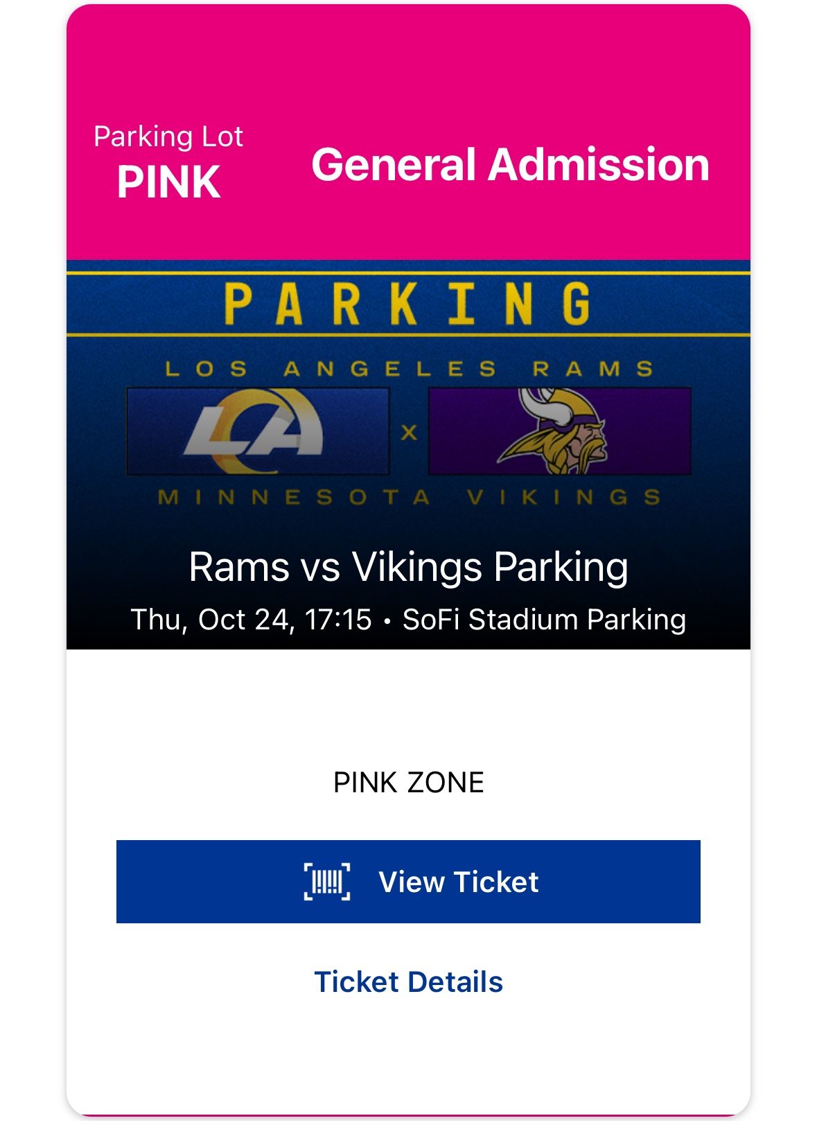Los Angeles Rams v. Minnesota Vikings Football - Parking