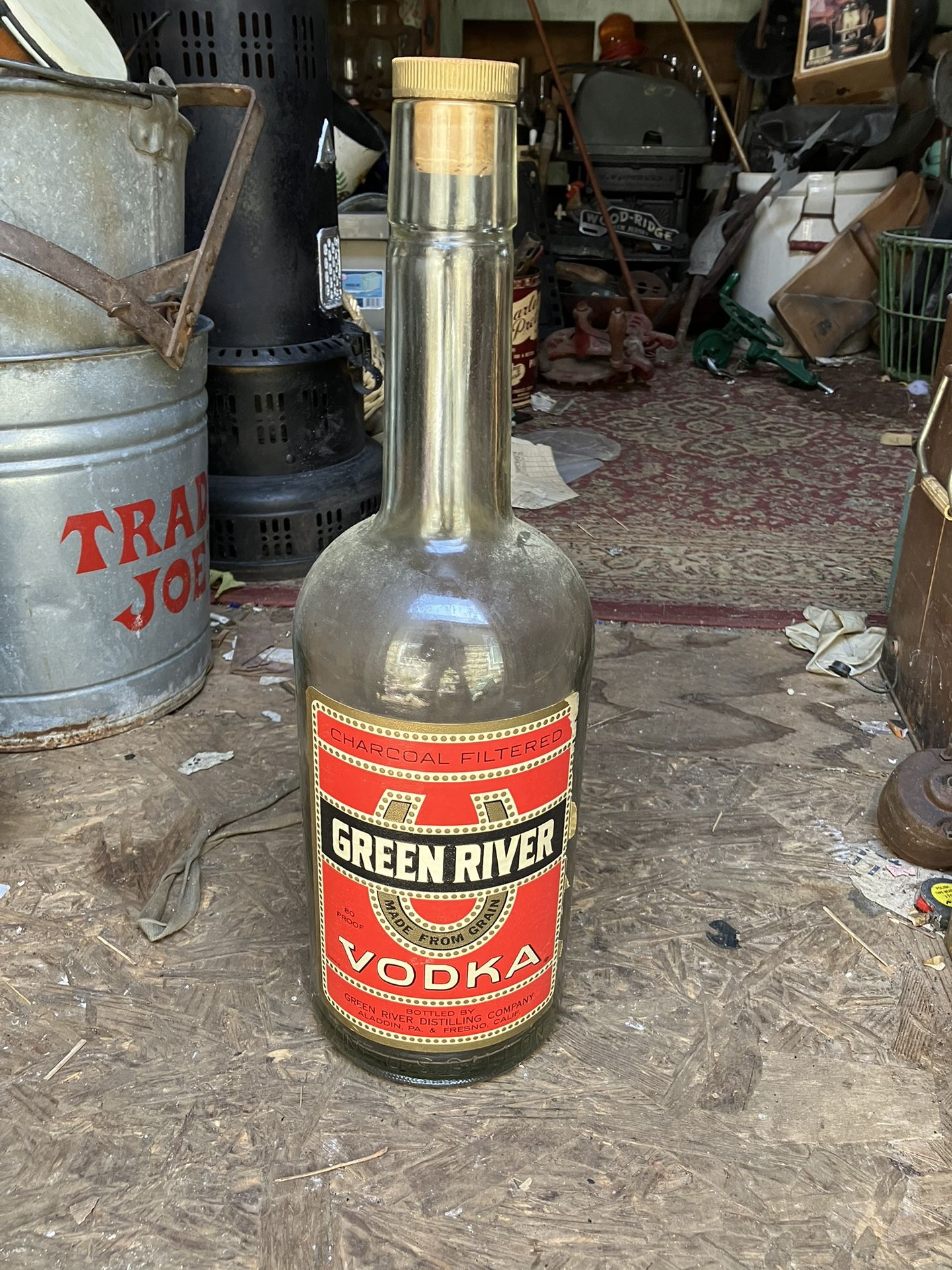 Antique  Empty Bottle Green River 