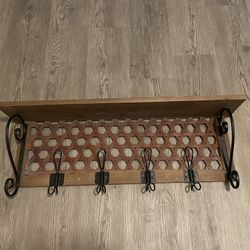 Coat Purse Hat Rack Wall Mount Shelf