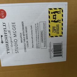 Box Never Open  Table Console White Wash 