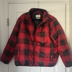 Puff Plaid Water Resistant zip-up 