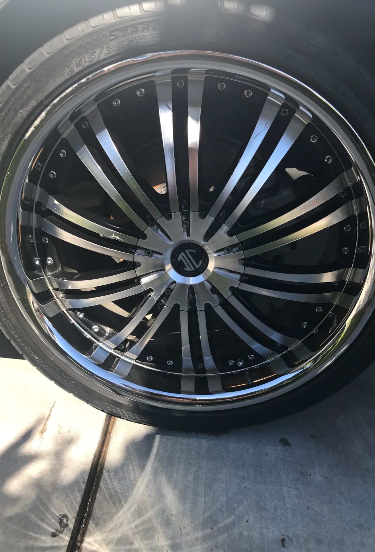 Selling tires and rims currently on a 2011 Toyota Camry tires are OK condition one of the tires needs to be replaced good tires size 20”