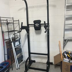 Power Tower Pull Up Bar Station, 450LBS Stable Pull Up Dip Station