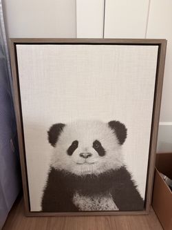 Framed Panda Canvas Wall Art