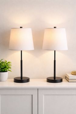 Modern Black Table Lamps – Set of 2