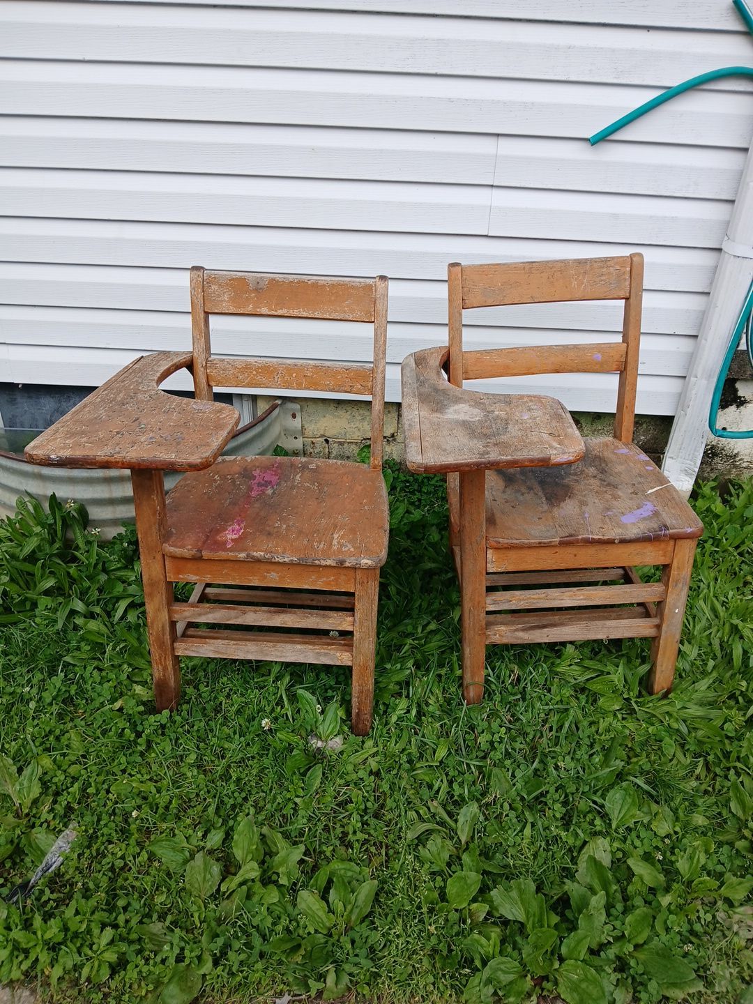 2 Old School room chairs (as is)