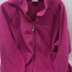 Columbia Sportswear Women's Fleece Pink Zip Up Jacket Size 3X Pre-owned Excellent 