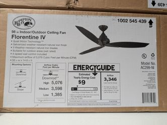 Indoor/Outdoor Ceiling Fan, Set of 2