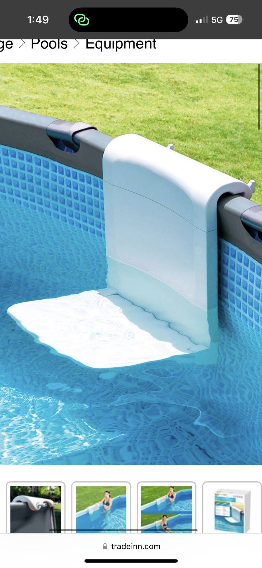 Intex Pool Chair Overground Pool Seat Foldable