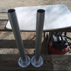 RV Trailer Toy Hauler Table With Two Posts Gray Marble