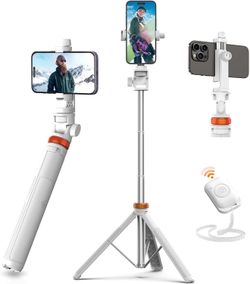 EUCOS 62" Tripod For IPhone, Sturdy Selfie Stick Tripod With Remote & Lightweight Phone Stand, Solidest Portable Cell Phone Tripod, Compatible IPhone 