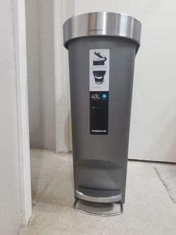 Simple Human 40L Slim Plastic Step Trash Can New $69.99+Tax for