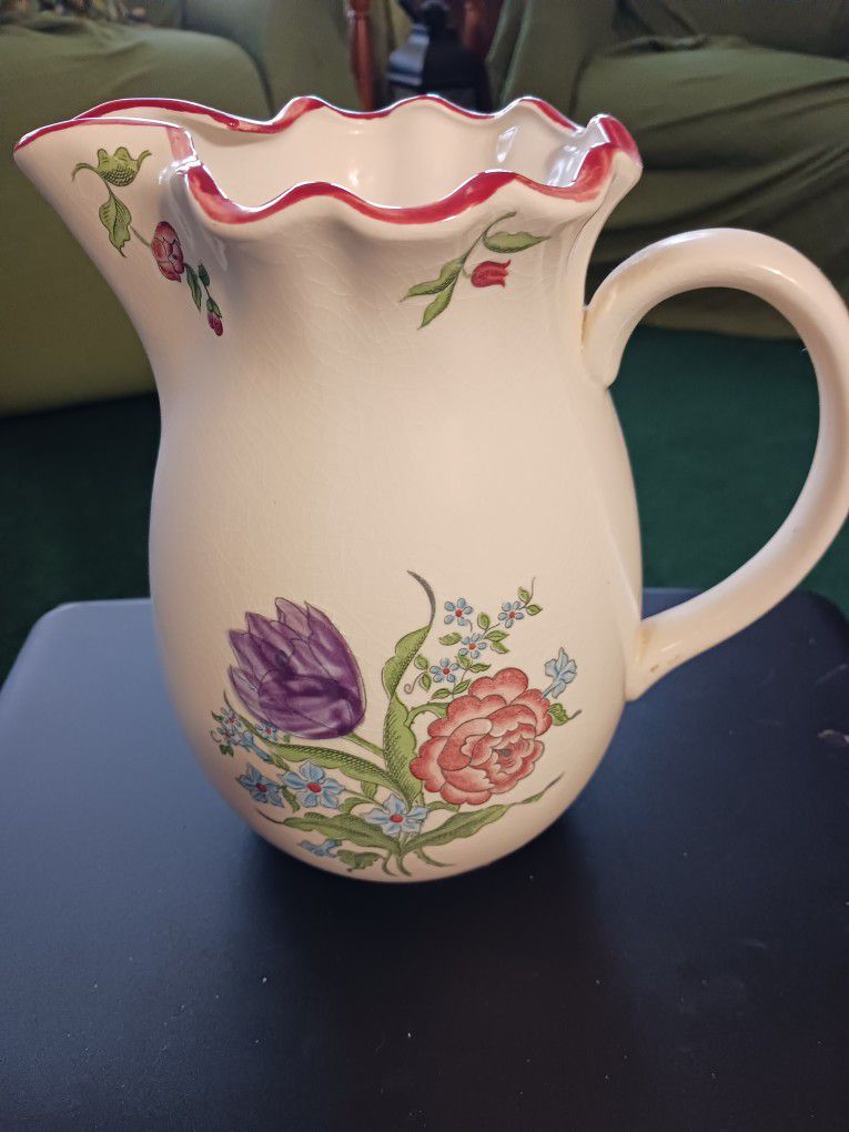 Pitcher Hand Painted By Mann