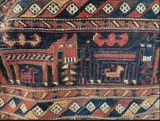Antique Bakhtiyari Luri Tribal Handwoven Camel Bag Circa 1900