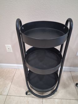 Black Three-Tier rolling cart