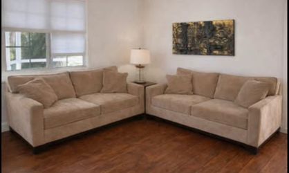 On Hold-Beige 2-Seat Sofa – Modern Style – Great Condition