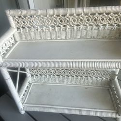 White Wicker Shelf