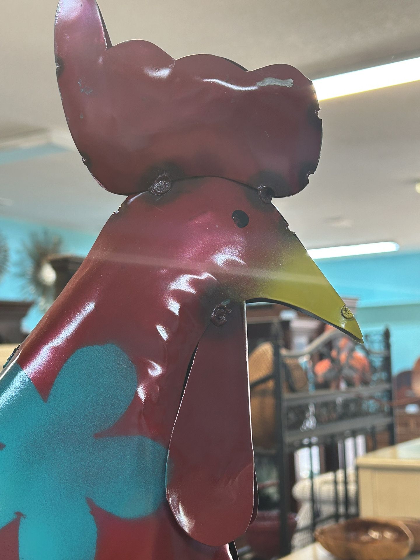 Colorful Rooster Yard Decor