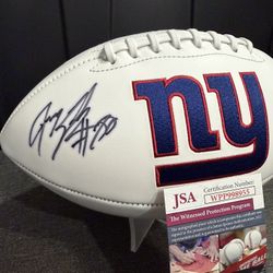 Jeremy Shockey Signed New York Giants Logo Football