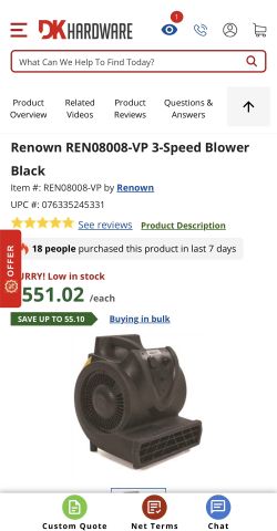 Renown 3 Speed Blower