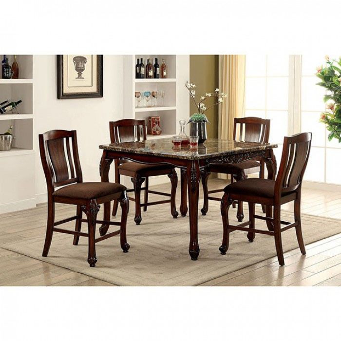 Traditional,brown cherry 5pc dining table set for sale$899🔥🔥🔥🔥