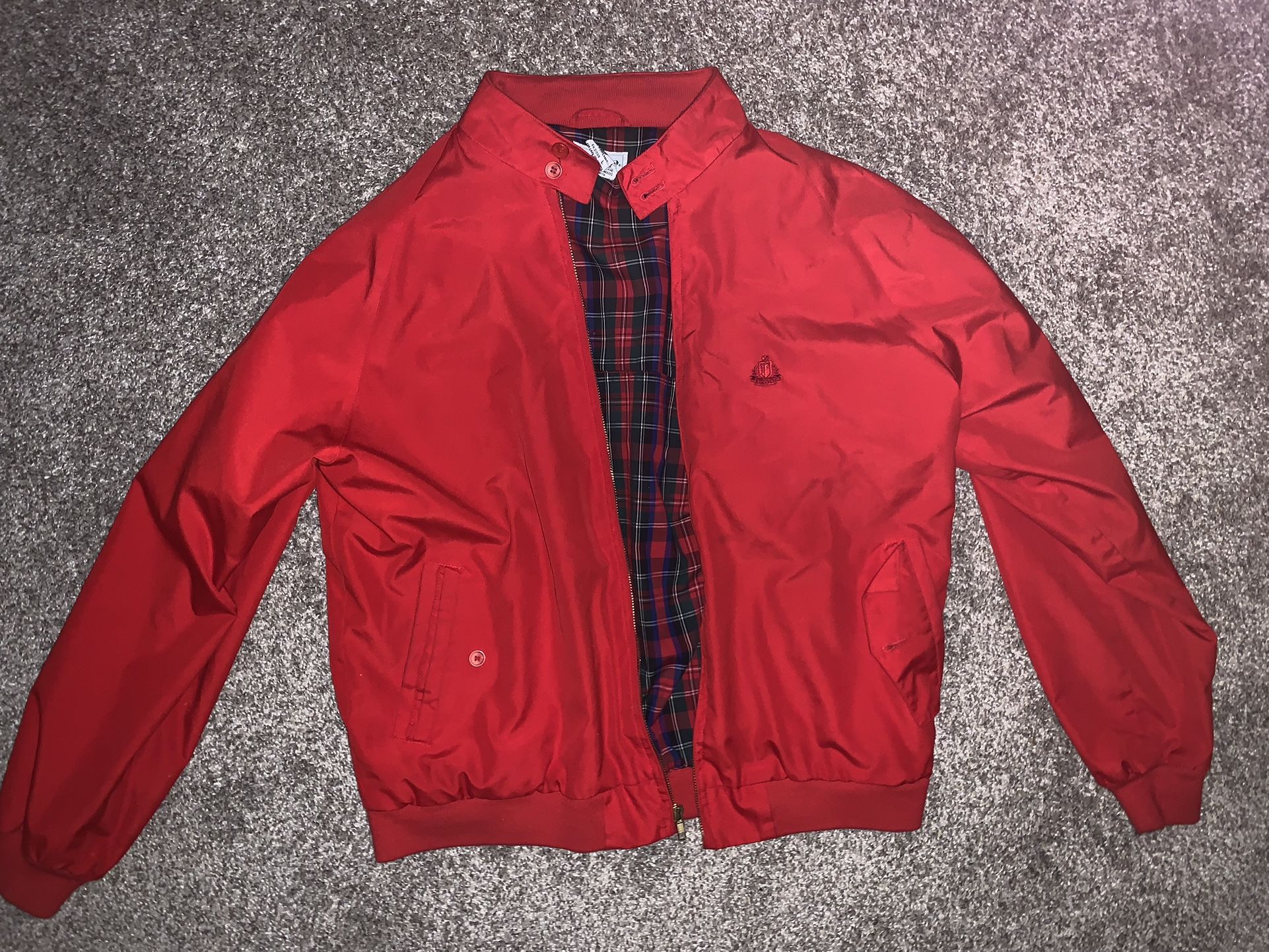 Vintage Red Izod Bomber Jacket [size Large]