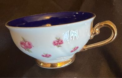 Porcelain Teacup, gravy boat, misc vintage items