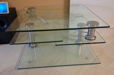 Contemporary Multi-Top Motion Glass Cocktail  Center Table