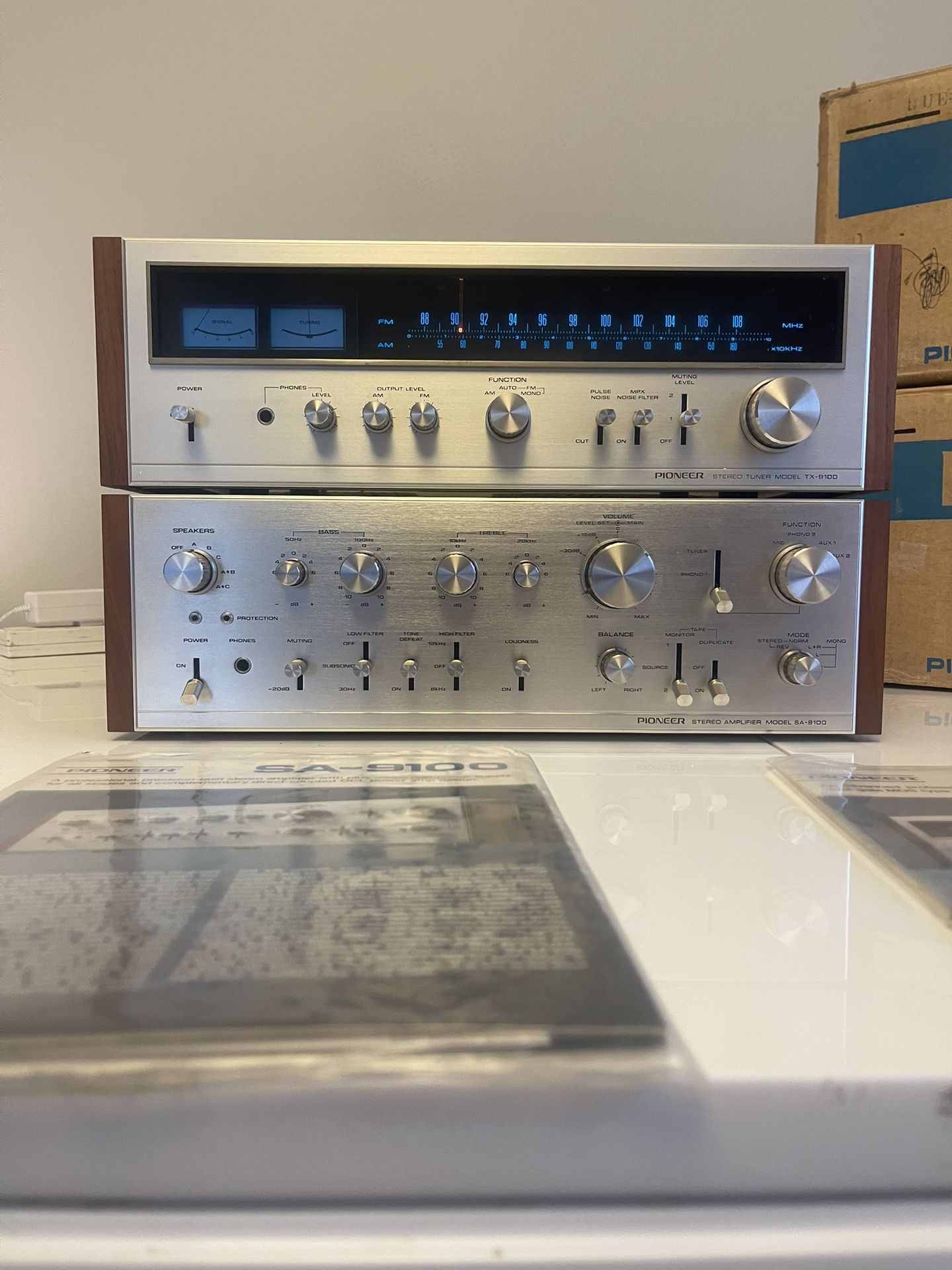 🔊 Pioneer SA-9100 + TX-9100 Vintage Hi-Fi Bundle – MINT w/ Boxes + Manuals – RARE COLLECTOR SET