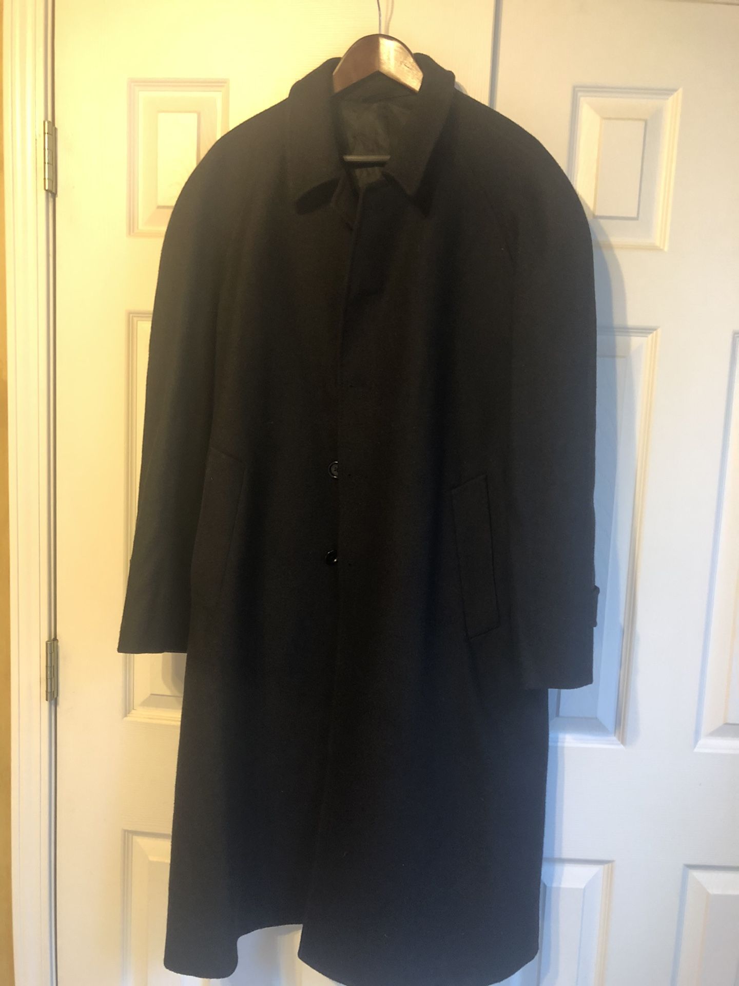 Men Burberry Wool Coat Black