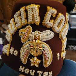 Shriner Fez Hat ... Handmade Bullion Embroidery