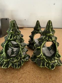 Vintage ceramic Xmas tree napkin holder