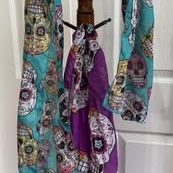 Scarves Sugar Skulls Day of the Dead Halloween Skulls $5 for All