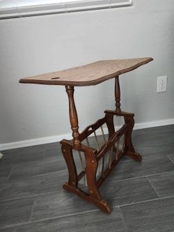 ✅️ Wooden Side Table w/ Magazine Holder• H2ft x D13in x L2ft• Great Condition• $20firm