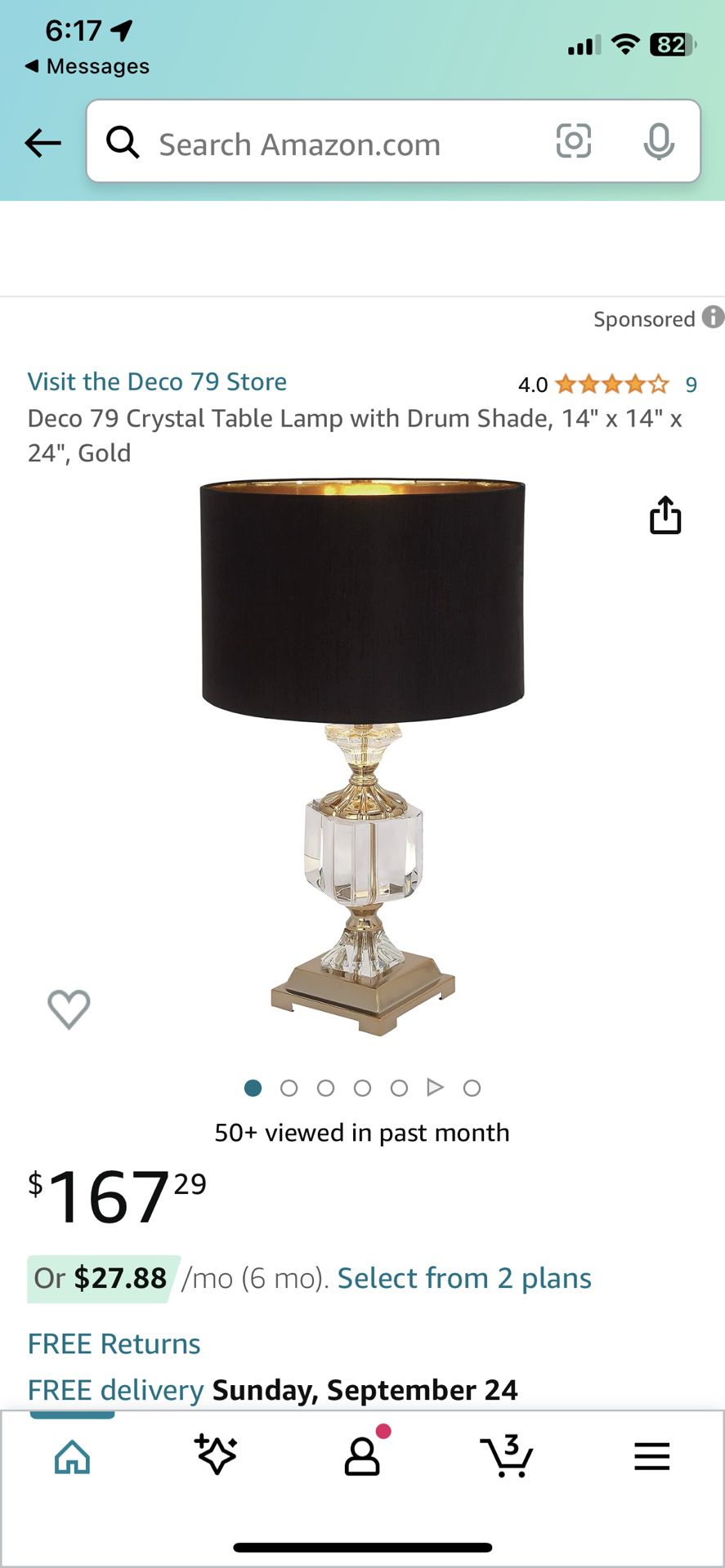 Crystal Lamp (only one lamp)