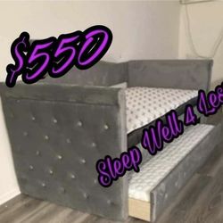 NEW  DAY BED TWIN OVER TWIN AND MATTRESS 