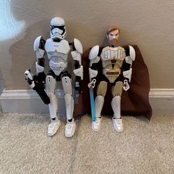 Star Wars Lego Action Figure Model 2 Pack Obi Wan 75109, First Order Stormtrooper 75114