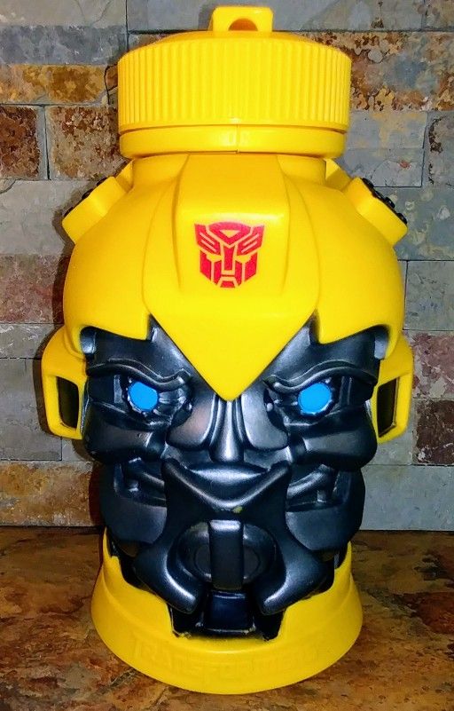 transformers Universal Studios • 2012-Bumbble Bee Large 9"-Tall Drink/Water Bottle Container. Yellow/Blk/Blue.
Y-1