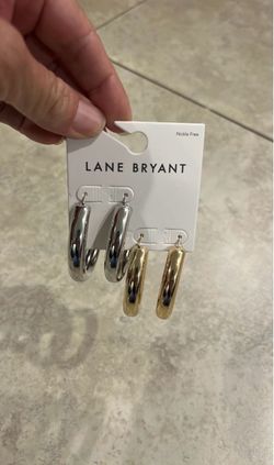 Lane Bryant Women’s Oversized Hoop Earrings 2 Pack