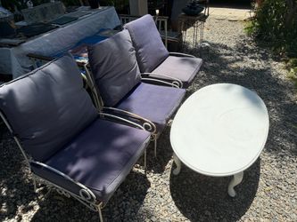 Chairs set of 3 midcentury metal white