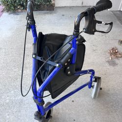 Tri wheel folding walker