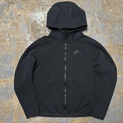 Nike Tech Fleece Full Zip Black Hoodie Adult Size 