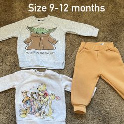 Baby Boy Girl Sweatshirt And Pant Bundle Lot Size 9-12 Months 