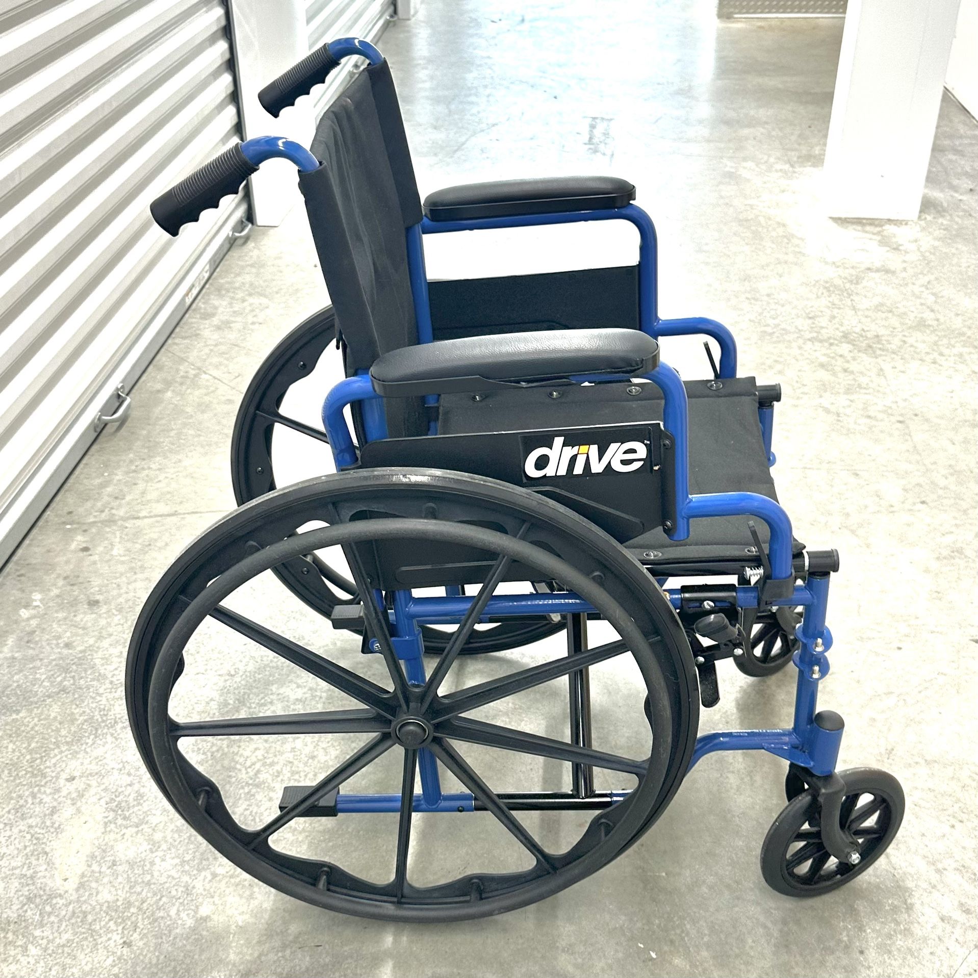 Drive Medical Blue Streak Wheelchair with Flip Back Desk Arms, 16" Seat