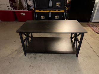 Black Coffee Table with X-Frame Sides