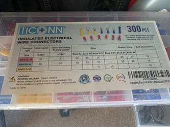 TICONN INSULATED ELECTRICAL Wire CONNECTORs 300 Pieces