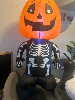 Inflatable pumpkin head holloween ornament