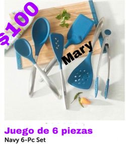 Juego De 6 Utensilios De Culi con Azules Princess House